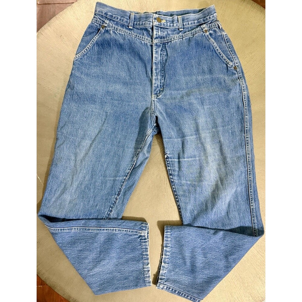 Vintage 80s Lee High Rise Mom Jeans Womens 18 Made in USA Tapered Leg Cotton